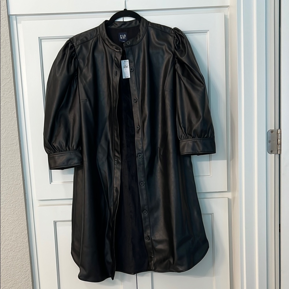 GAP Women's Black Faux Leather Dress